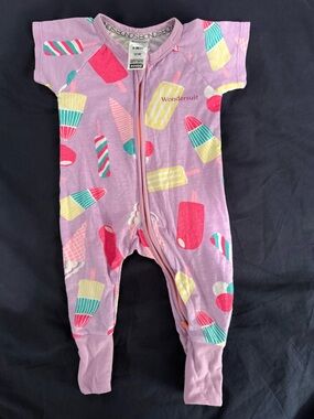 Bonds Wondersuit - Purple and Pink Popsicle - size 0-3mo/000